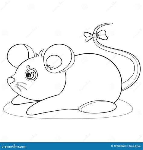 coloring page cute mouse stock vector illustration  colouring