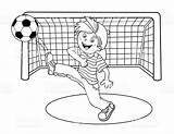 Kicking Cartoon Bola Jongen Voetbalbal Schoppen Paginaoverzicht Kleurend Balls Calcio Desenhos álbum Escolher Rapaz Um sketch template