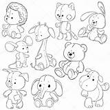 Stuffed Animal Drawing Animals Coloring Soft Toys Collection sketch template