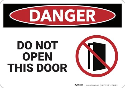 danger   open  door wall sign creative safety supply