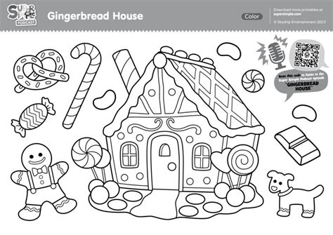 super simple podcast gingerbread house coloring page super simple