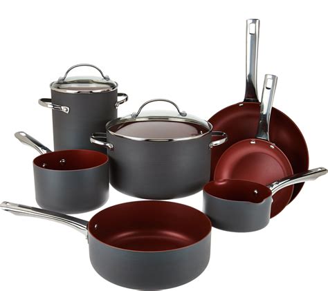 cook s essentials 10pc non stick hard anodized cookware set page 1
