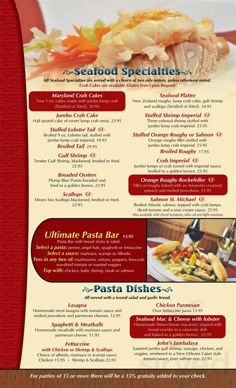 costas inn menu in baltimore maryland usa