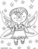 Coloring Pages Mythical Creatures Fairy Doodle Alley Visit sketch template