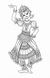 Hindu Saree Flamenco Advocate sketch template