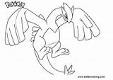 Lugia Pokemon Coloring Shadow Pages Template sketch template