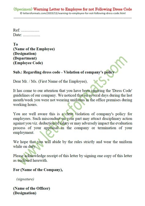 write letters  warning letter  employee