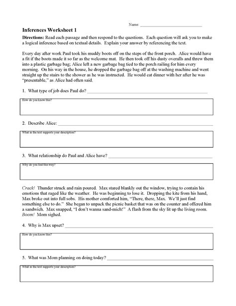 Inferences Worksheets Reading Activities