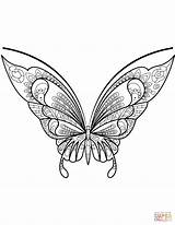 Butterfly Coloring Zentangle Pages Printable Supercoloring Drawing sketch template