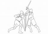 Sword Fighting Coloring Fight Drawing Swords Pages Fighters Con Para Getdrawings Colorear Espada Edupics Large sketch template