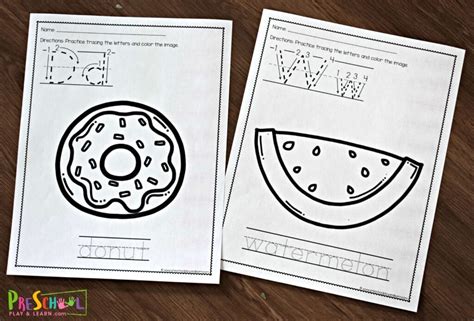 simple preschool alphabet worksheets  printable