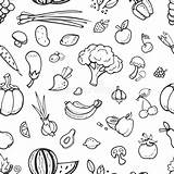 Cuciture Progettazione Scarabocchii Alimentari Ingredienti Bevande Verdure Scarabocchio Alimento Verdura Vegano sketch template