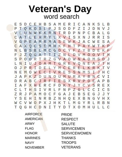 veterans day word search   activities veterans day