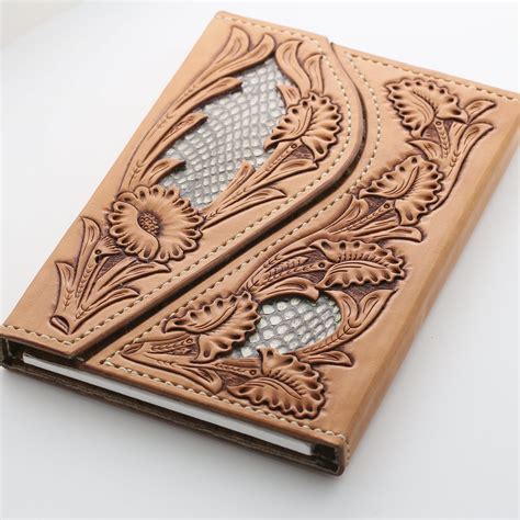 sheridan tooled leather notebook cover