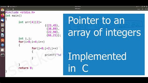 Pointer To Array In C Youtube