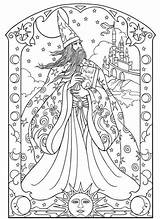 Wizard Witch Adults Wizards Jardins Secretos Mandalas Libros sketch template