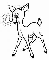 Rudolph Reindeer Nosed Red Coloring Color Cartoon Drawing Getdrawings Clipartmag sketch template