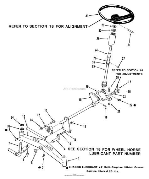toro     garden tractor  parts diagram  front axle  steering
