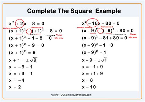 complete  square  solving quadratic equations completing