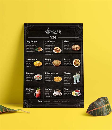 menu design  cafe freelancer
