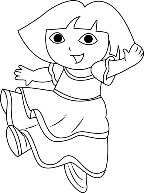 dora  dancing coloring page  printable coloring pages  kids