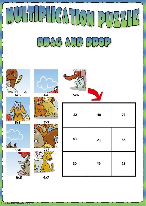 multiplication puzzle interactive worksheet