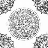 Mandala Tile Coloring Pattern sketch template