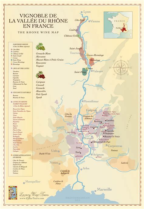 rhone wine region map cellar tours