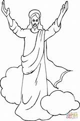 Coloring Ascension Jesus Pages Printable Popular sketch template