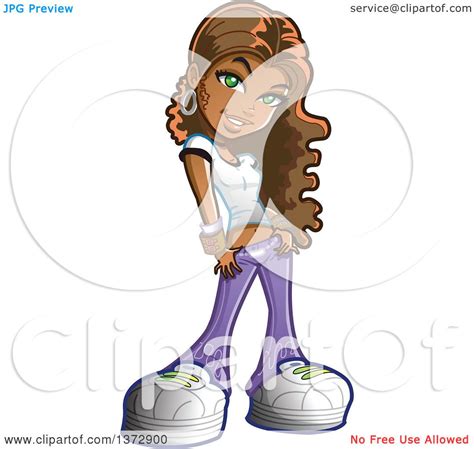 Clipart Of A Pretty Black Urban Woman Smiling Royalty