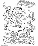 Coloring Christmas Pages Elves Elf House Printable Little Prairie Santa Holiday Printing Help Popular Print sketch template