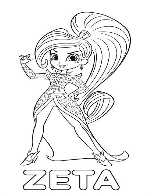printable coloring pages shimmer  shine