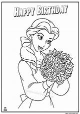 Coloring Birthday Princess Pages Happy Disney Barbie Printable Belle Color Print Sheets Cake Kids Girls Getcolorings Valentine Printables Make Magiccolorbook sketch template