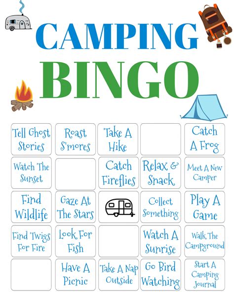 camping bingo  kids fun camping activities