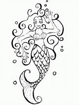 Mermaid Coloring Pages Mermaids Clipart Fantasy Dolphin Printable Adult Color Print Irish Legends Library Draw Cliparts Tails Clip Book Kids sketch template