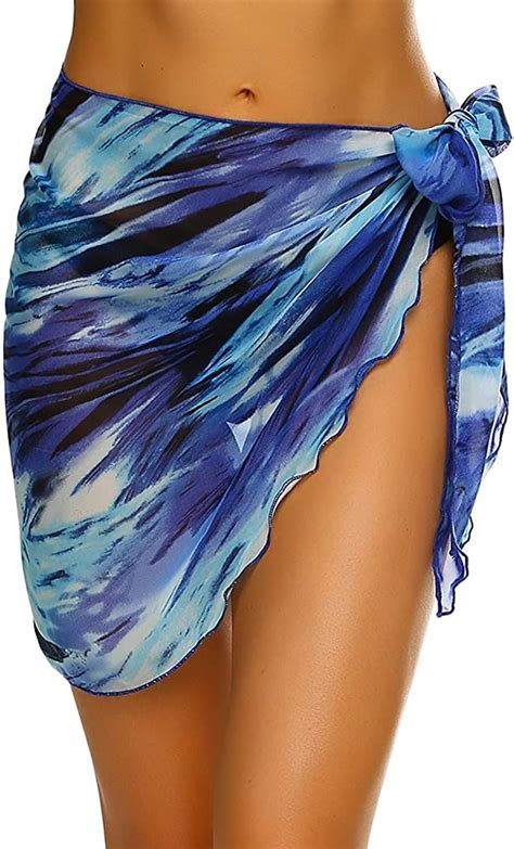 Ekouaer Women Chiffon Pareo Beach Wrap Sarong Swimsuit Scarf Cover Up