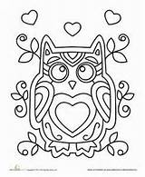 Coloring Pages Owl Valentines Valentine Choose Board sketch template
