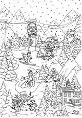 Winter Coloring Sports Wintersport Pages Switzerland Kleurplaat Nieuwe Edupics Large sketch template