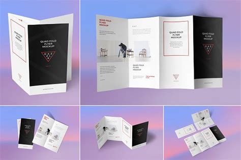 quad fold brochure mockups creative photoshop templates creative market