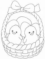 Easter Chicks Coloring Cute Colouring Au Basket Pages Printable Kids Eggs sketch template