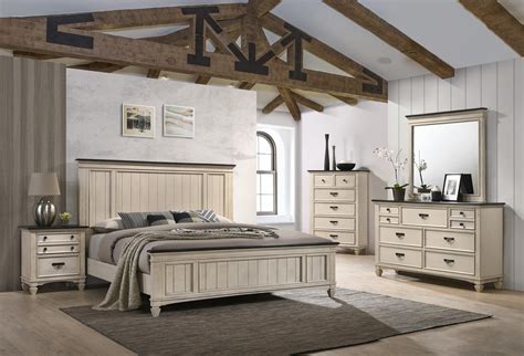 modern farmhouse sawyer king size bedroom set  furniture place
