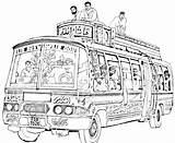 Pakistan Bus Pakistani Coloring Buses Culture Make Truck Drawing Landmarks Color Choose Board Some sketch template