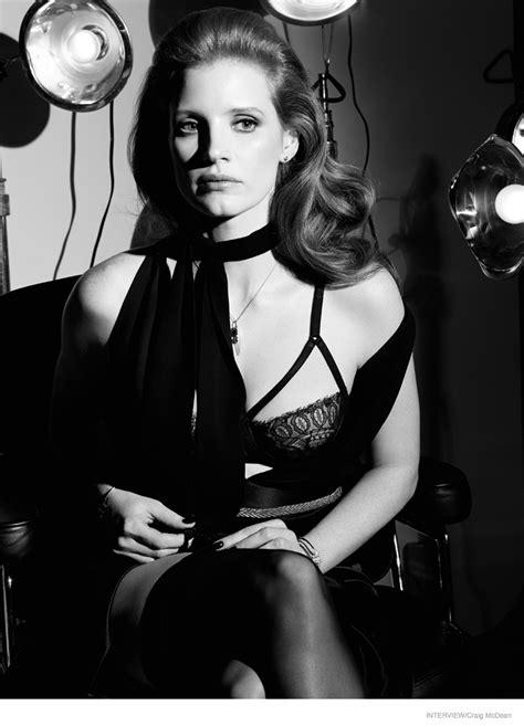 jessica chastain poses in lingerie for interview october