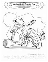 Coloring Frog Riding Bike sketch template
