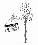 Electric Cartoon Shock Sign Vector Illustrations Clip Man sketch template