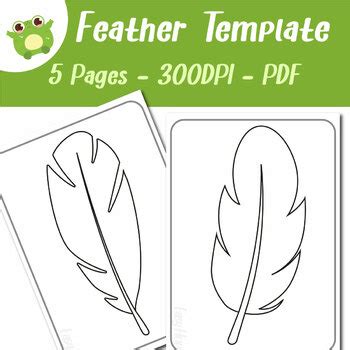 feather templates printable set  pages  creative projects  easy hop