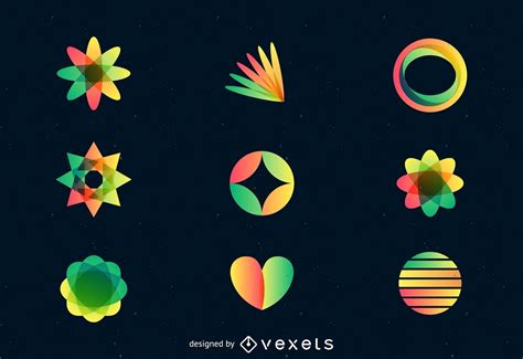 colorful logo set vector