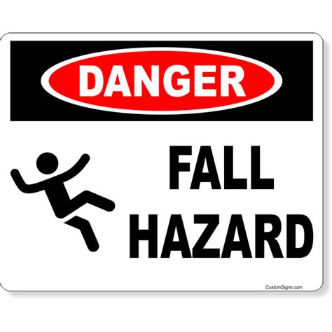 danger fall hazard full color sign customsignscom