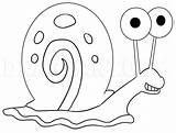 Snail Spongebob Draw Squarepants Dragoart sketch template