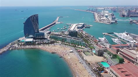 marina bay barcelona spain unedited drone footage youtube